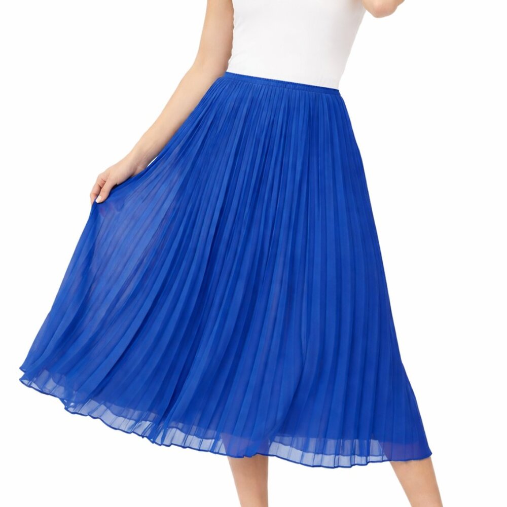 Marina Rinaldi Royal Blue Pleated Midi Skirt